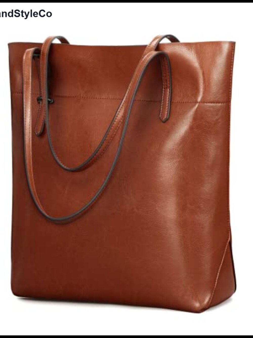 Kattee Genuine Leather Tote Shoulder Handbag for Women with Waxed Cowhide